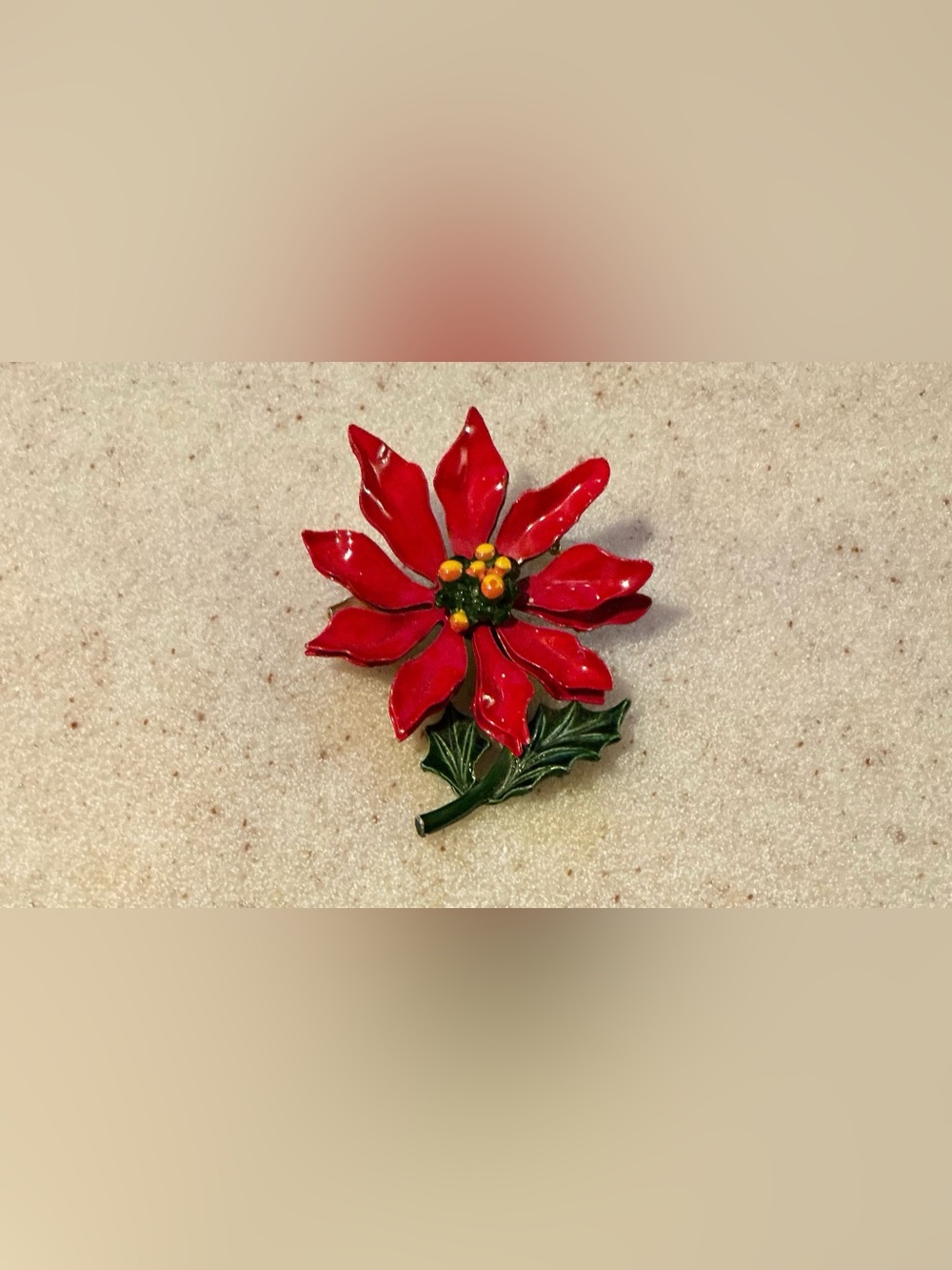 Red Poinsettia Floral Brooch - Women's Jewelry